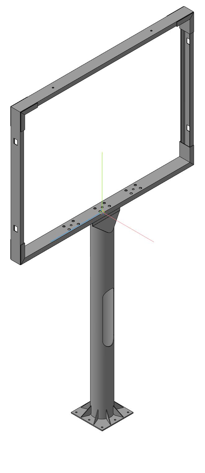 3D модель 3D Сборка металлоконструкции рекламного щита под наружную рекламу.