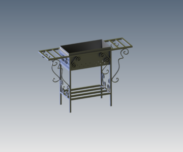 3D модель Мангал стационарный 830х1200(600)х300мм (ВхШхГ)