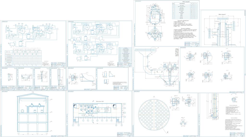 Чертеж Проект стадии изомеризации производства капролактама с разработкой реактора и холодильника