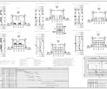 Чертеж Возведение многоэтажного промышленного здания с полным железобетонным каркасом