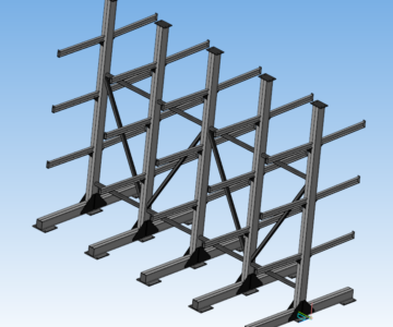 3D модель Стеллаж консольный. Грузоподъемность Q=8 тонн.