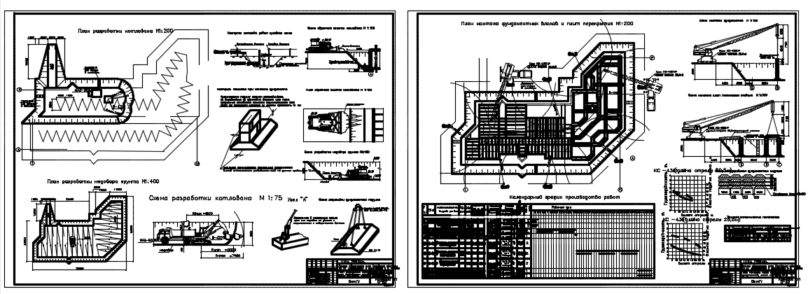 Чертеж Проектирование технологии производства работ при возведении подземной части здания