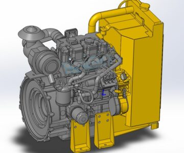 3D модель 3D Модель дизельный двигатель Caterpillar C1.5 NA