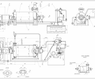 Чертеж Сборочный чертеж агрегат электронасосный центробежный ЦНС 180-1900