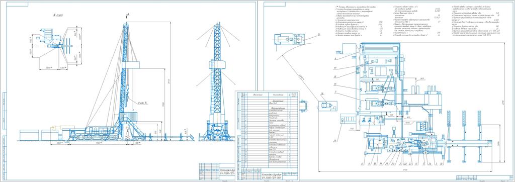 Чертеж Общий вид "Установка буровая БУ 2000/125-ЭБМ"