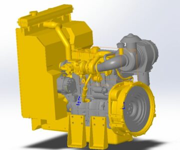 3D модель Индустриальный дизельный двигатель Caterpillar C2.2 DIT