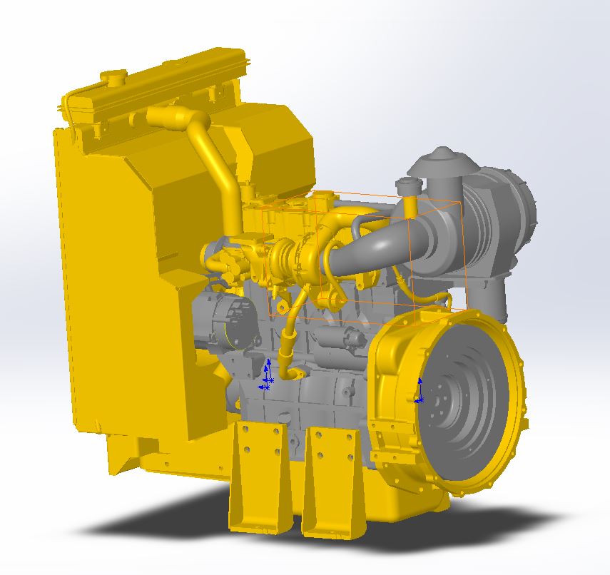 3D модель Индустриальный дизельный двигатель Caterpillar C2.2 DIT