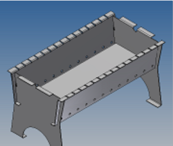 3D модель Мангал разборный 660 х 340 х 340 мм