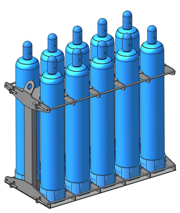 3D модель ПХ-100 - Кассета для перевозки баллонов
