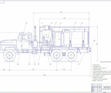 Чертеж Установка паровая ППУА-1600/100 на базе Урал-4320-1912-30