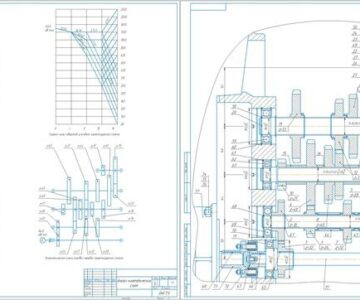 Чертеж Привод главного движения вертикально-фрезерного станка (максимальное количество скоростей z = 13)