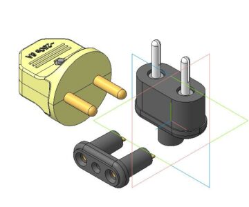 3D модель Вилки и розетки электрические разборные