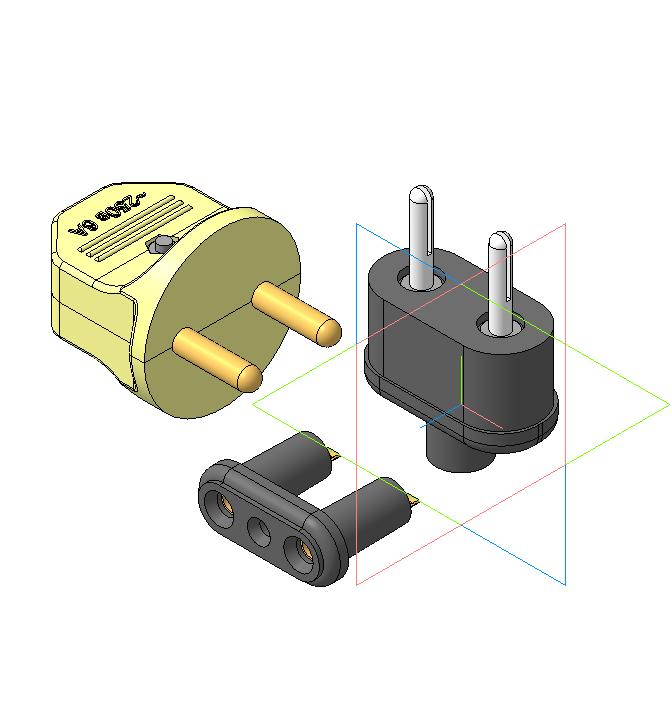 3D модель Вилки и розетки электрические разборные