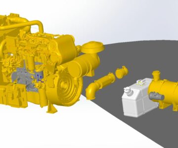 3D модель Индустриальный дизельный двигатель Caterpillar C3.4B