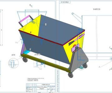 3D модель Тележка для сбора и вывоза стружки от фрезерного станка