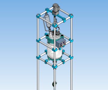 3D модель Лабораторный стеклянный реактор смешивания с рубашкой