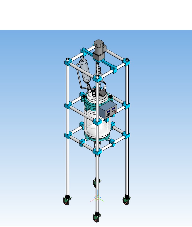 3D модель Лабораторный стеклянный реактор смешивания с рубашкой