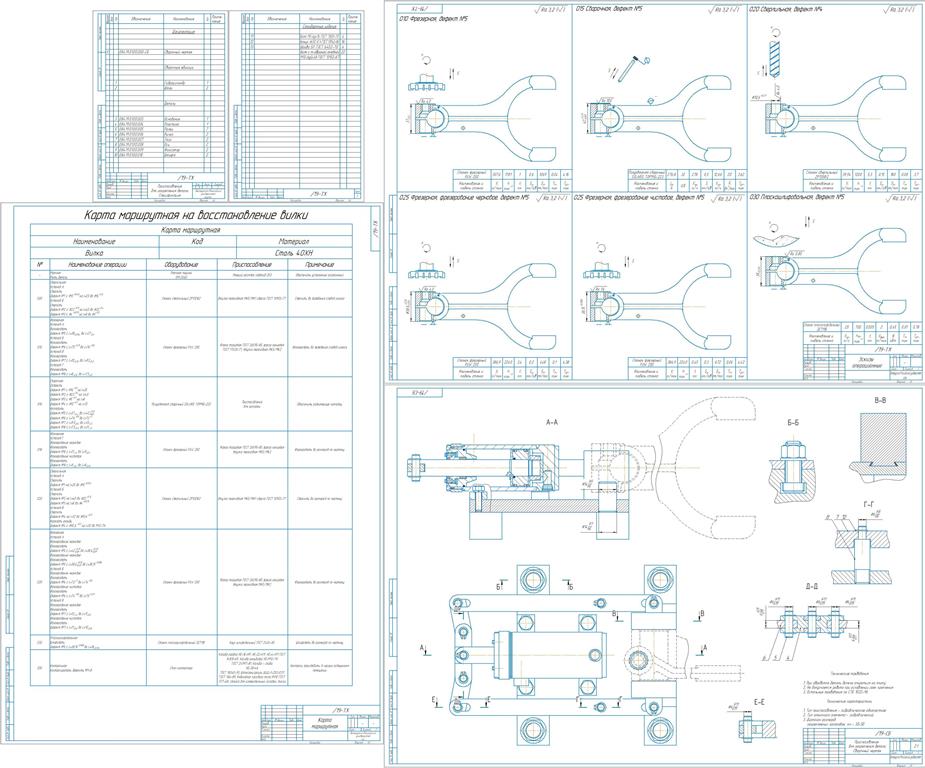 Чертеж Разработка техпроцесса восстановления вилки переключения передач