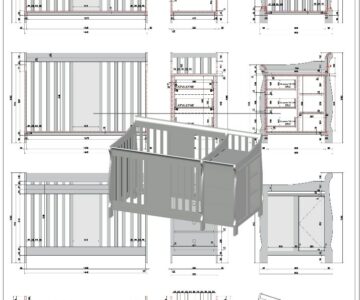 3D модель Детская кроватка под матрас 1400 х 700