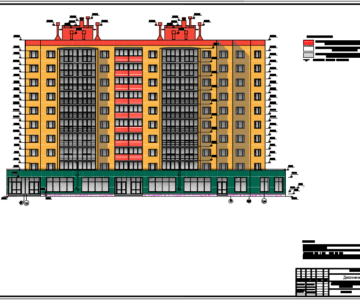 Чертеж 10-ти этажный дом. Фасады