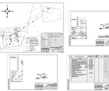 Чертеж Наружный водопровод и канализация котельной для отопления здания дома отдыха