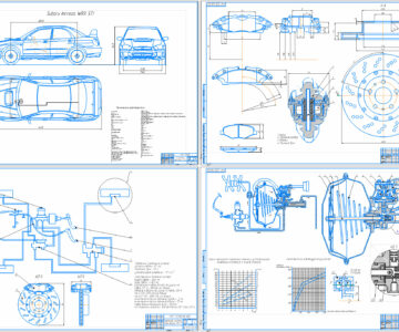Чертеж Subaru Impreza расчет улучшение тормозной системы