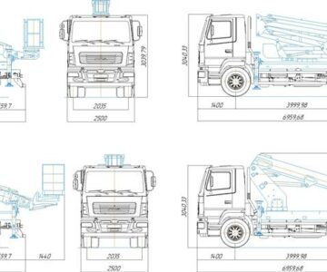 Чертеж Телескопический подьемник 18, 20, 22 и 24м на базе МАЗ 5340