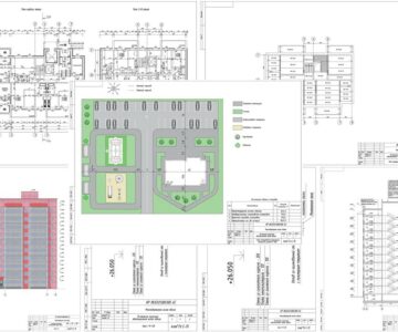 Чертеж 10 этажное кирпичное односекционное жилое здание в г. Иркутске