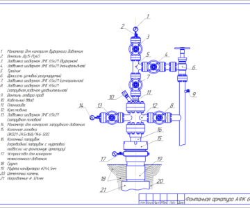 Чертеж Фонтанная арматура АФК 65х21