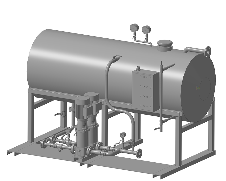 3D модель Станция сбора и возврата конденсата, бак 1,2 м3