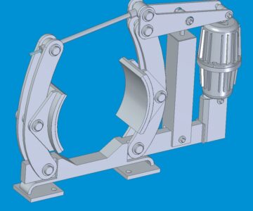 3D модель Тормоз колодочный с электрогидравлическим приводом ТГЕ 500-02