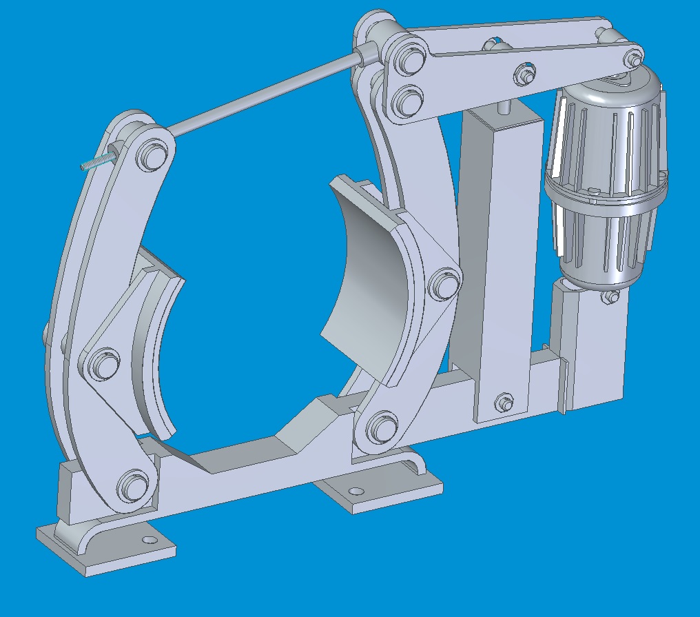 3D модель Тормоз колодочный с электрогидравлическим приводом ТГЕ 500-02