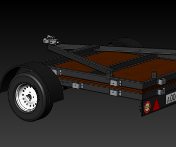 3D модель Прицеп складной 3х1.5м