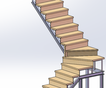 3D модель Лестница угловая 2760 мм