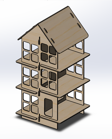 3D модель Большой кукольный домик для лазерной резки