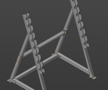 3D модель Стойка под штангу при занятиях становая тяга и жим лежа
