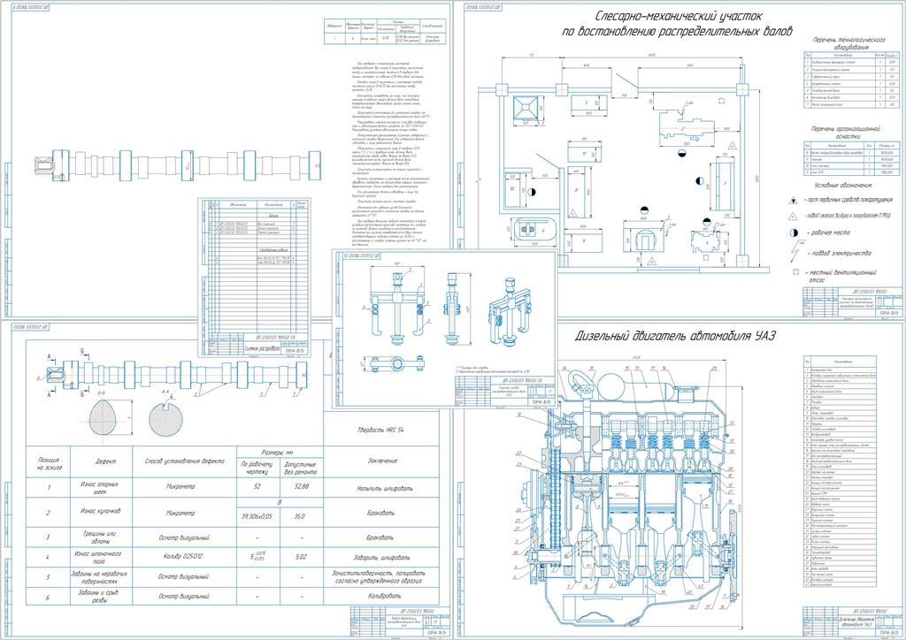 Чертеж Разработка технологического процесса ремонта двигателя УАЗ