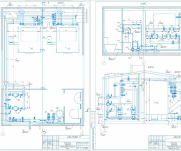 Чертеж Блочная котельная установка мощностью 600 кВт.