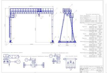 Чертеж Разработка проекта козлового крана грузоподъемностью 25 тонн