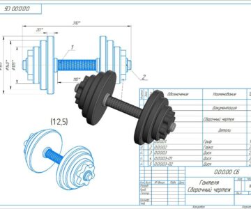 3D модель Гантеля разборная 16кг