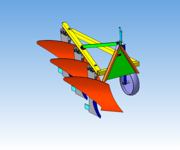 3D модель Плуг трехкорпусный навесной  ПЛН 3-35