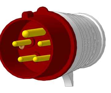 3D модель 3D модель вилка 015 TDM 3Р+РЕ+N