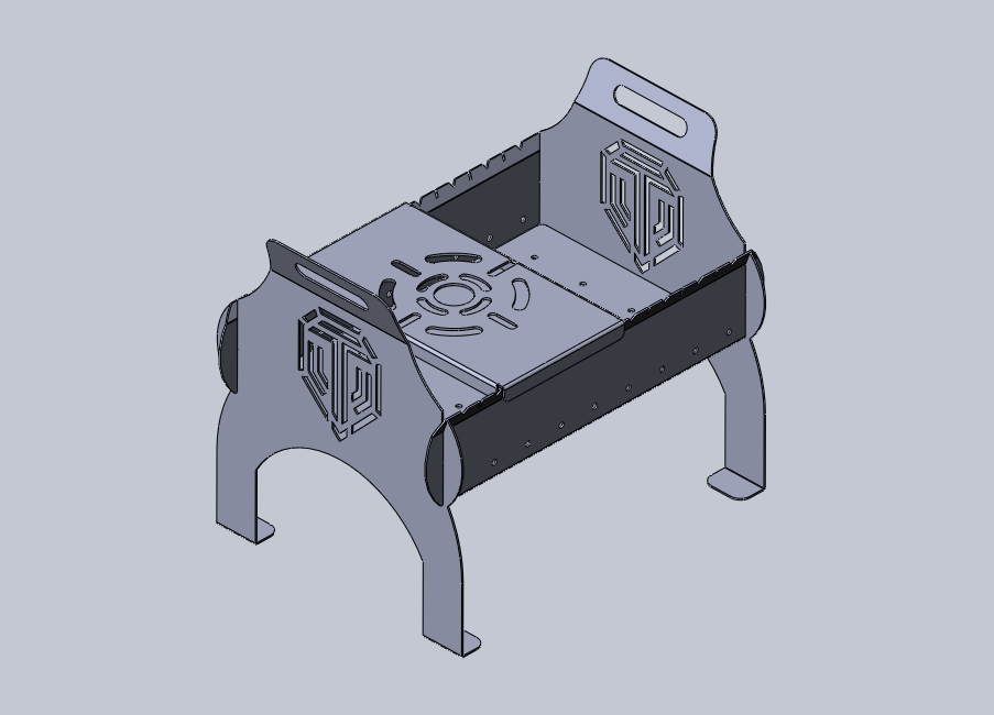 3D модель Мангал разборный 630х420х150