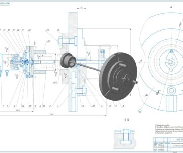 3D модель Приспособление токарное с пневмоцилиндром