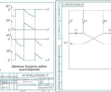 Чертеж Расчёт мультивибратор на полевых транзисторах