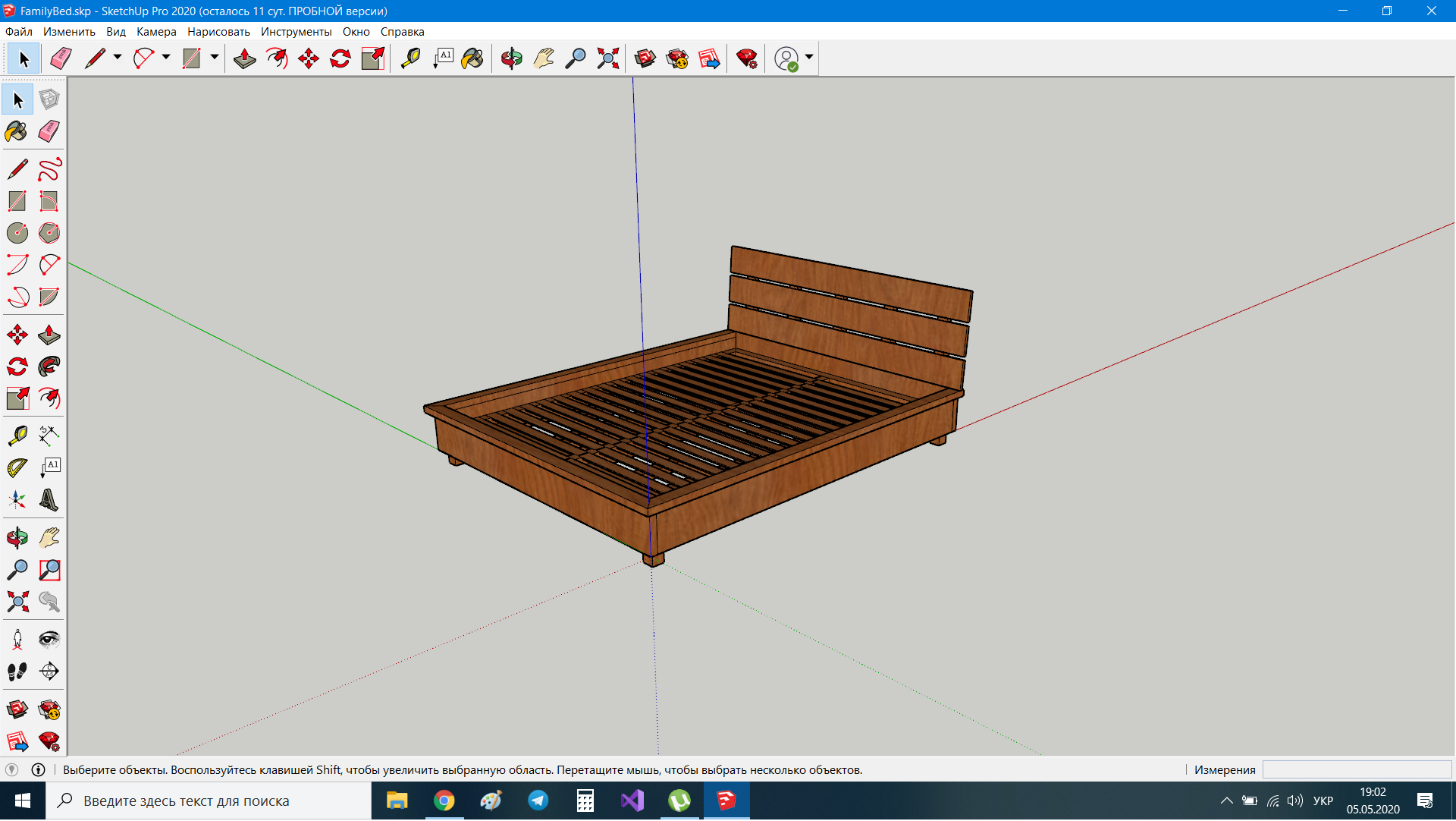 Парящая кровать ЛОФТ - Чертежи, 3D Модели, Проекты, Интерьер и мебель