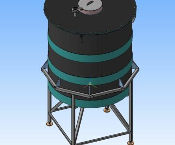 3D модель Цилиндрическая накопительная ёмкость V=5м^3.