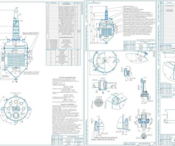 Чертеж Аппарат с мешалкой - диаметр мешалки dм 630 мм