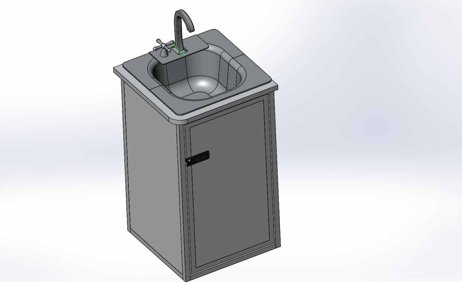 3D модель Тумба с мойкой угловая