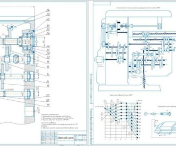 Чертеж Привод главного движения горизонтально-фрезерного станка